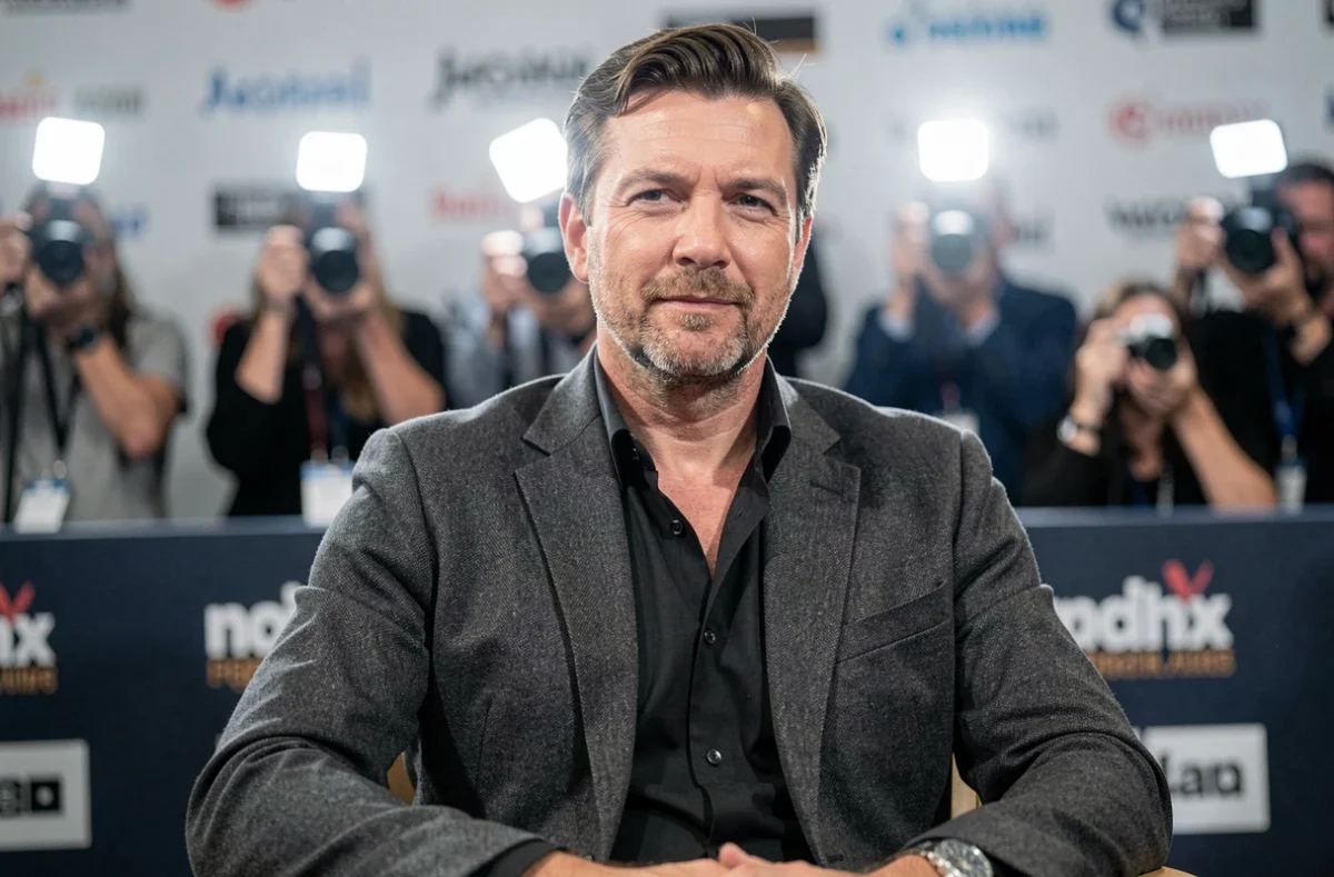 Acteur mondialement connu lors d'un événement médiatique sur tapis rouge